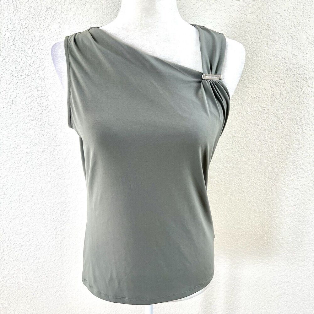 Michael Kors Tank Top Olive Green Shirt Sleeveless Blouse Top Women’s Size Small